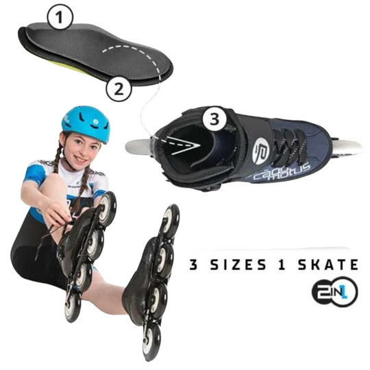 Cadomotus Rookie Resizer insoles | make your inline skate 3 sizes in 1!