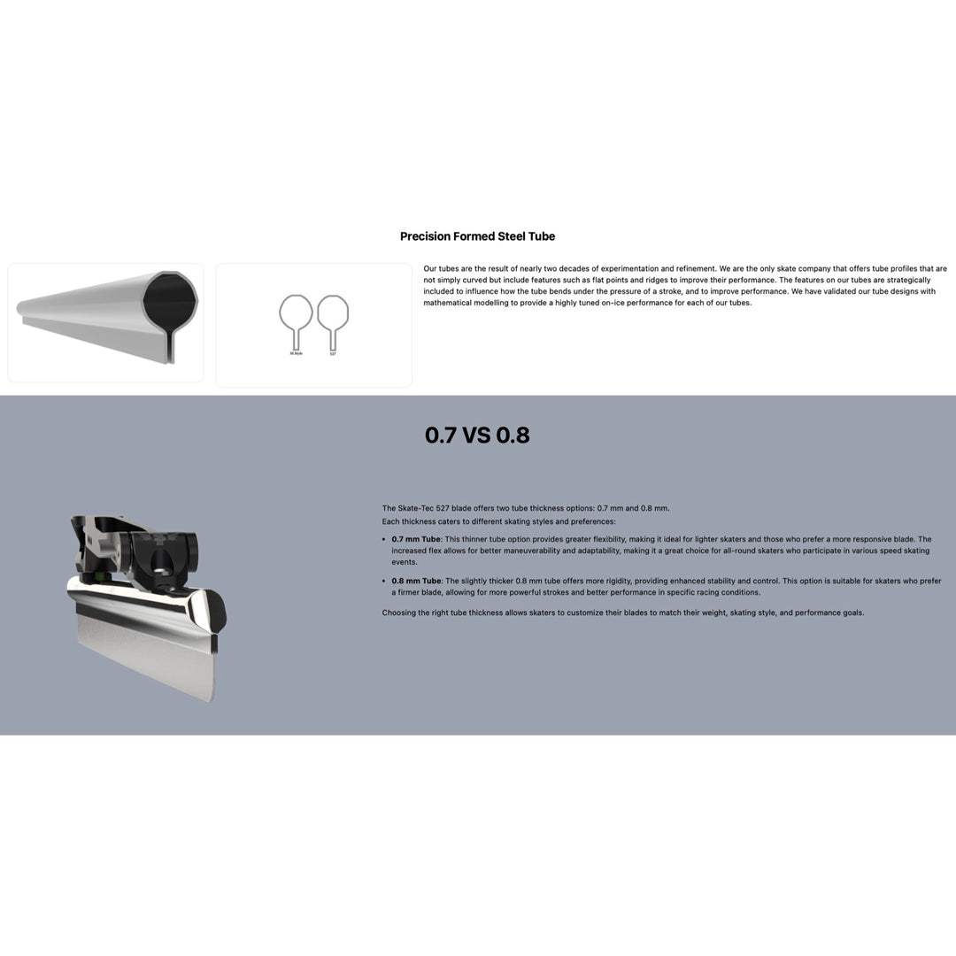 Skate-Tec M Style Longtrack Blades (Made In Netherlands)