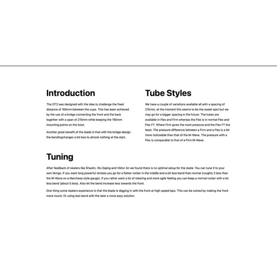Skate-Tec OT2 Shorttrack Blades with OT2 Bridge