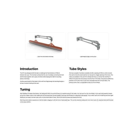 Skate-Tec OT2 Shorttrack Blades with OT2 Bridge